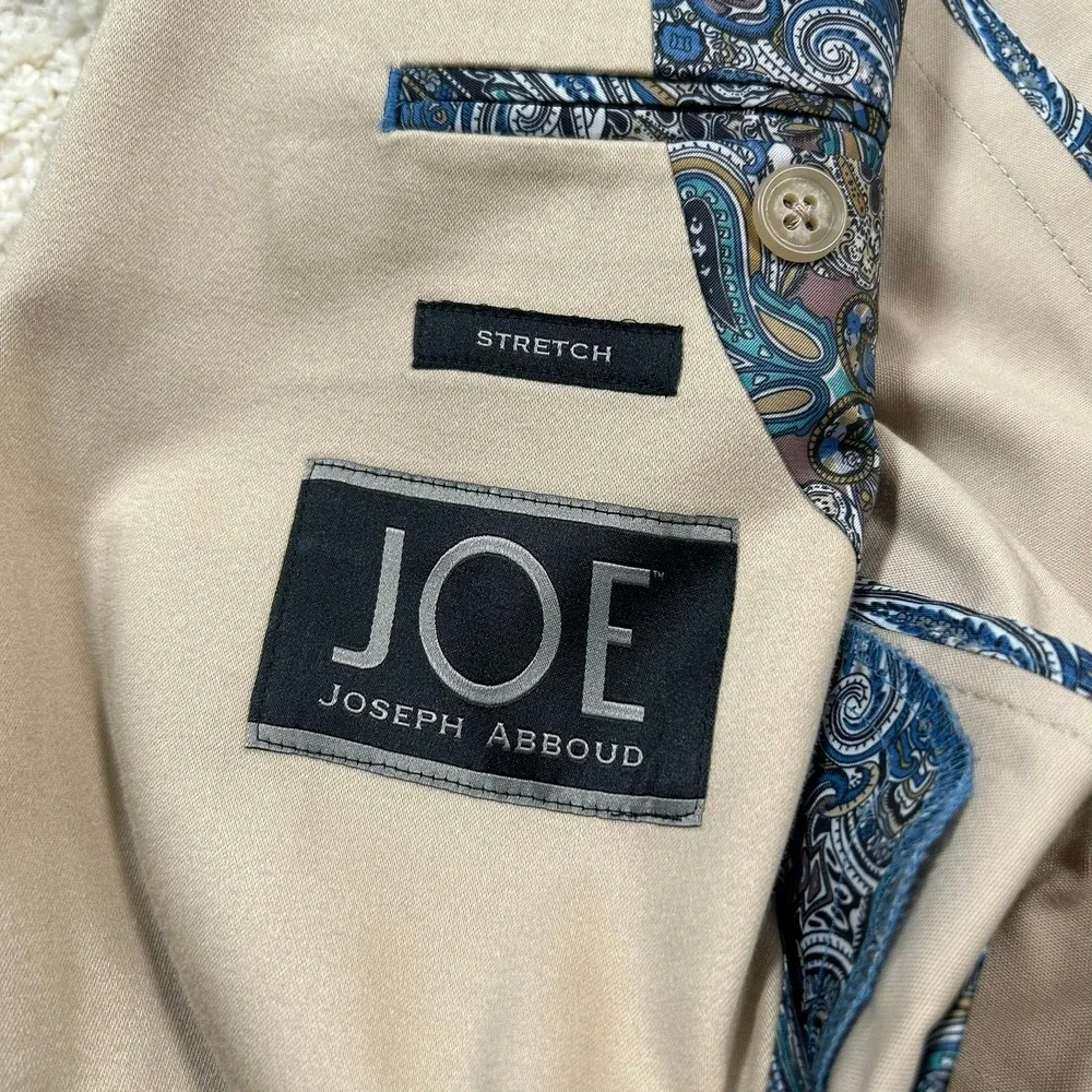 JOE Joseph Abboud Blazer 46R Tan Stretch Cotton Blend Unconstructed Sport Coat